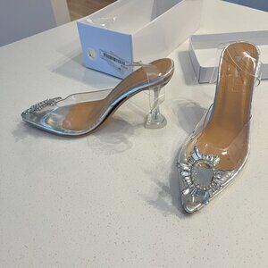 “Cinderella” Clear Rhinestone Mules | Amina Muaddi-Inspired | EU 38 | Paris Fash